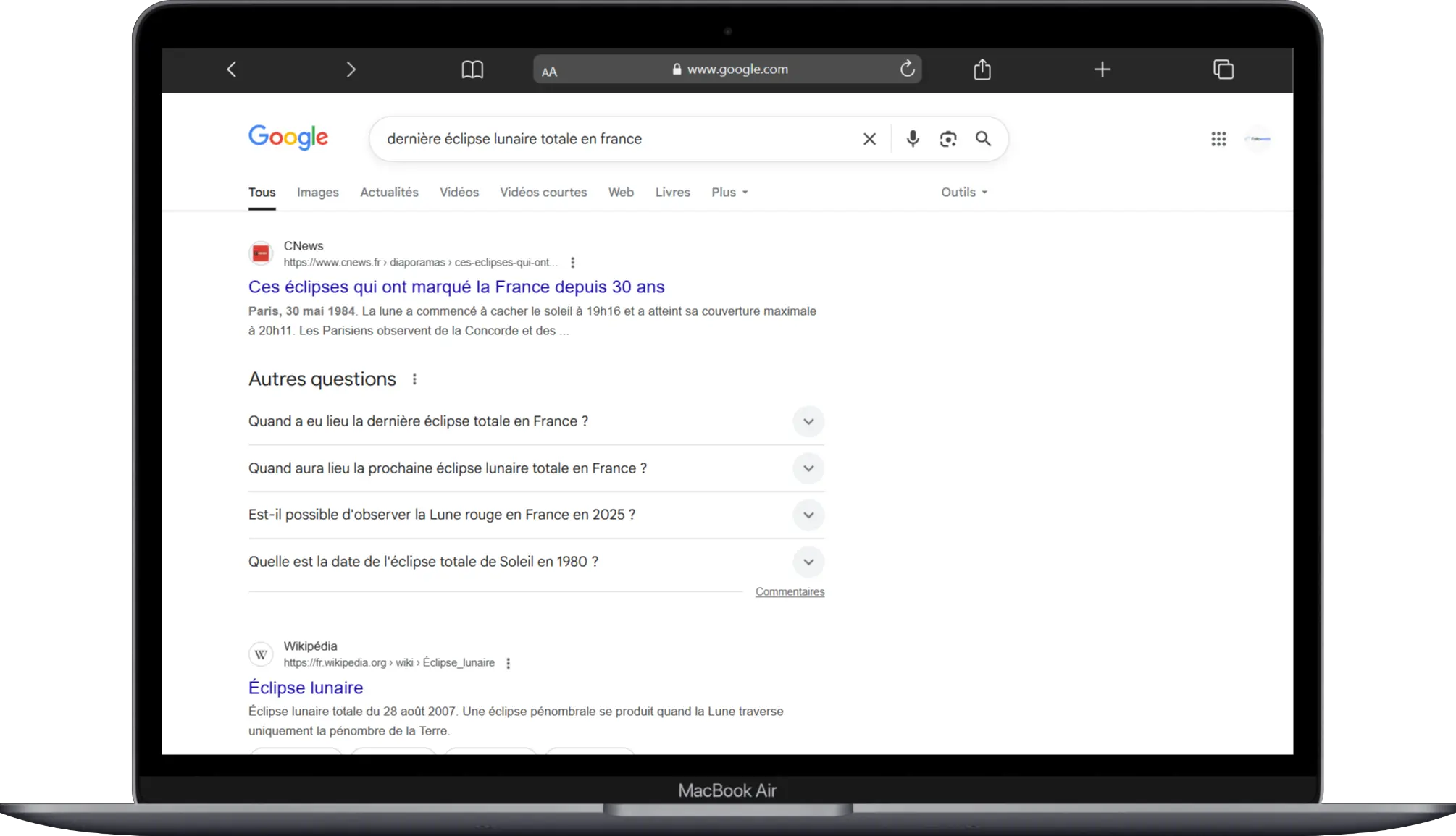 SERP Google sans position 0 et des résultats standards
