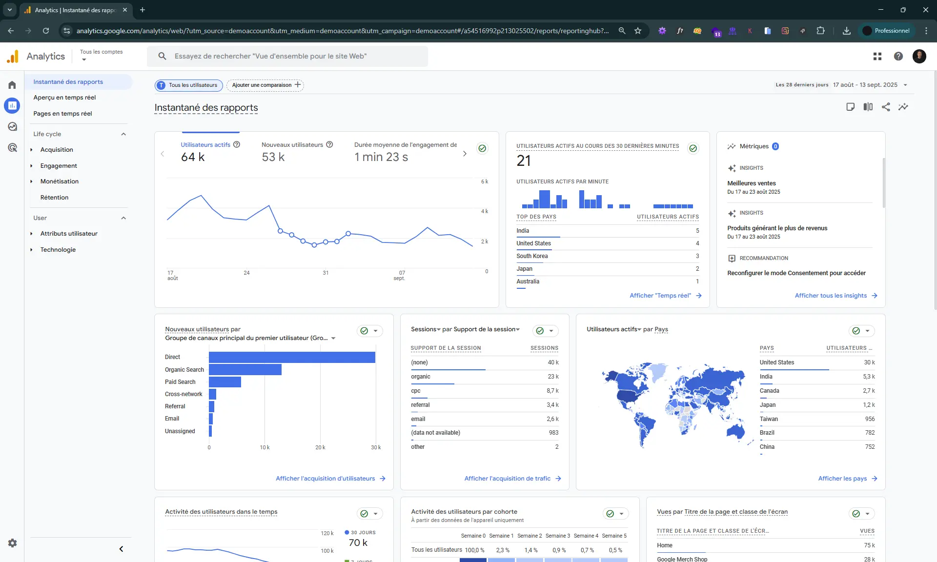 interface Google Analytics