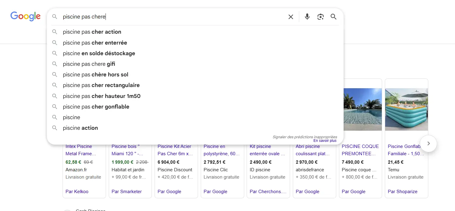 interface Google Suggest