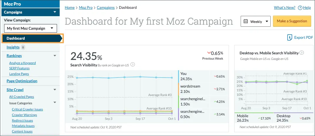 Interface Moz