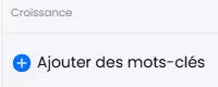 Bouton d'ajout de mots-clés