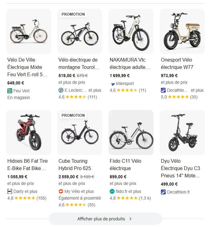 Products Grid Google