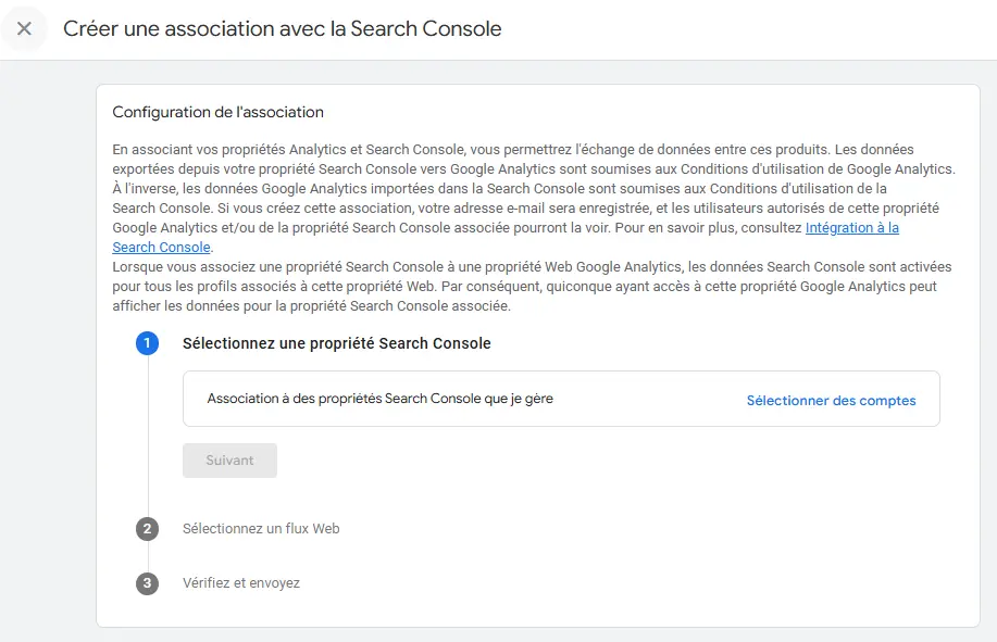 Association de Google Search Console à Analytics