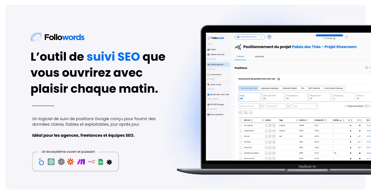 OG - Followords : Outil de suivi de positions Google