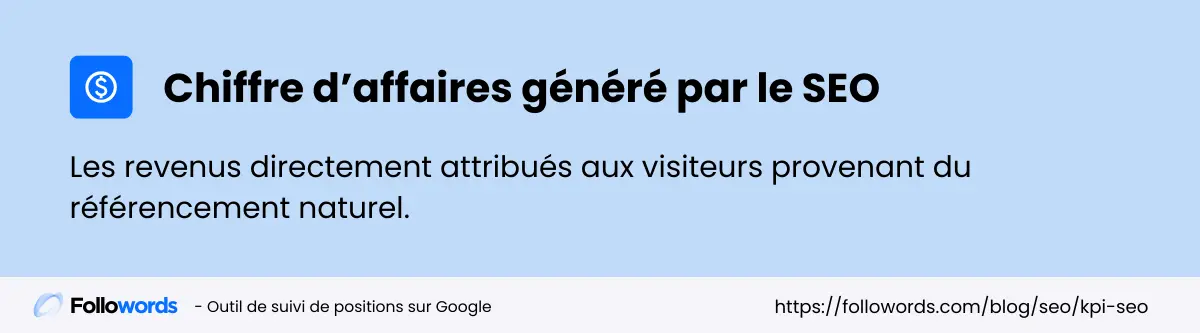Bannière infographie chiffre d'affaires SEO