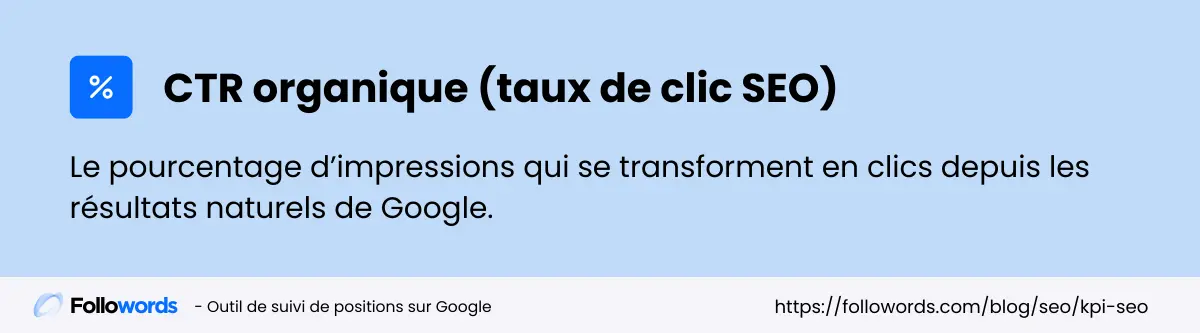 Bannière infographie du CTR organique
