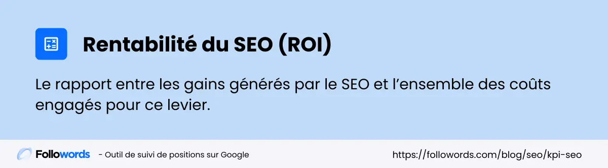 Bannière infographie rentabilité SEO