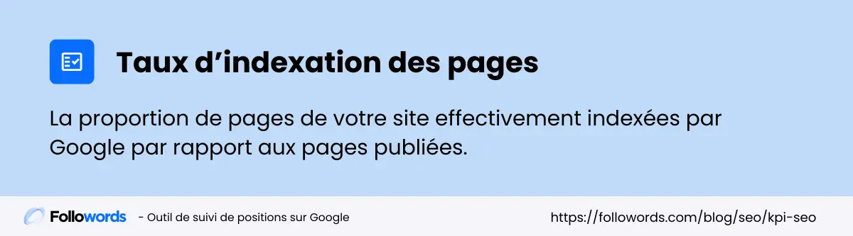 Bannière infographie taux d'indexation des pages